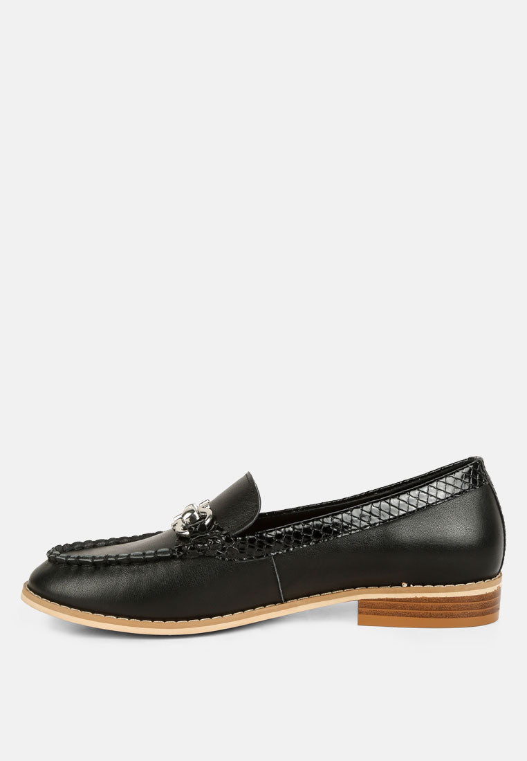 Holda Horsebit Embelished Loafers With Stitch Detail - Tigbul's Variety Fashion Shop