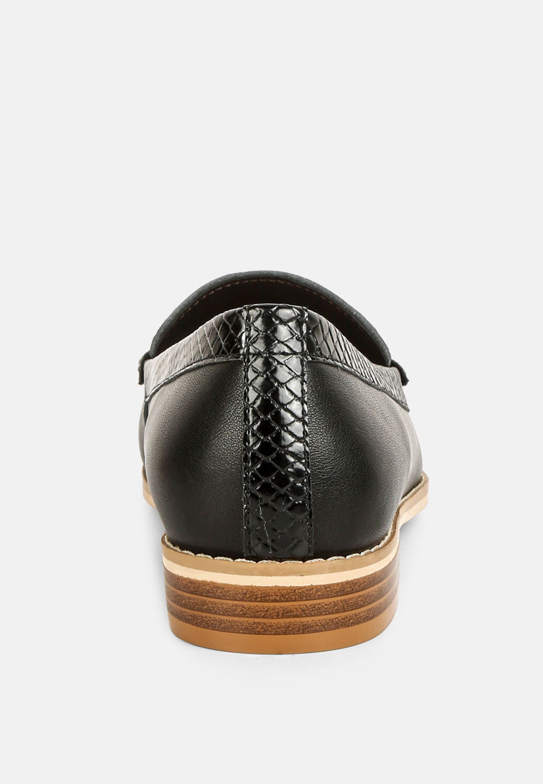 Holda Horsebit Embelished Loafers With Stitch Detail - Tigbul's Variety Fashion Shop