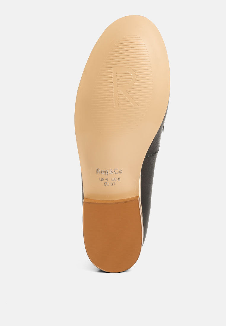 Holda Horsebit Embelished Loafers With Stitch Detail - Tigbul's Variety Fashion Shop