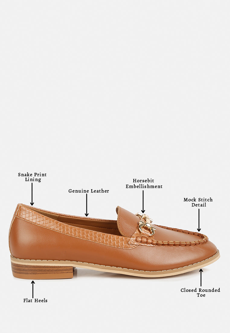 Holda Horsebit Embelished Loafers With Stitch Detail - Tigbul's Variety Fashion Shop