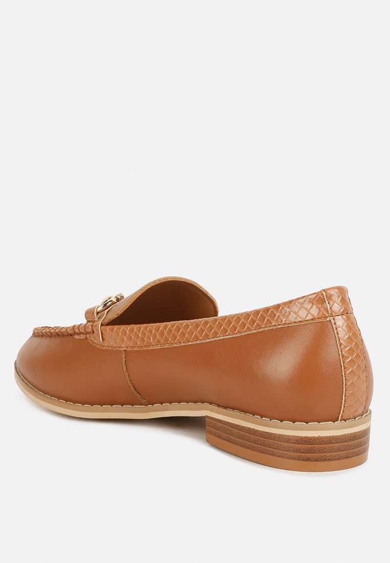 Holda Horsebit Embelished Loafers With Stitch Detail - Tigbul's Variety Fashion Shop