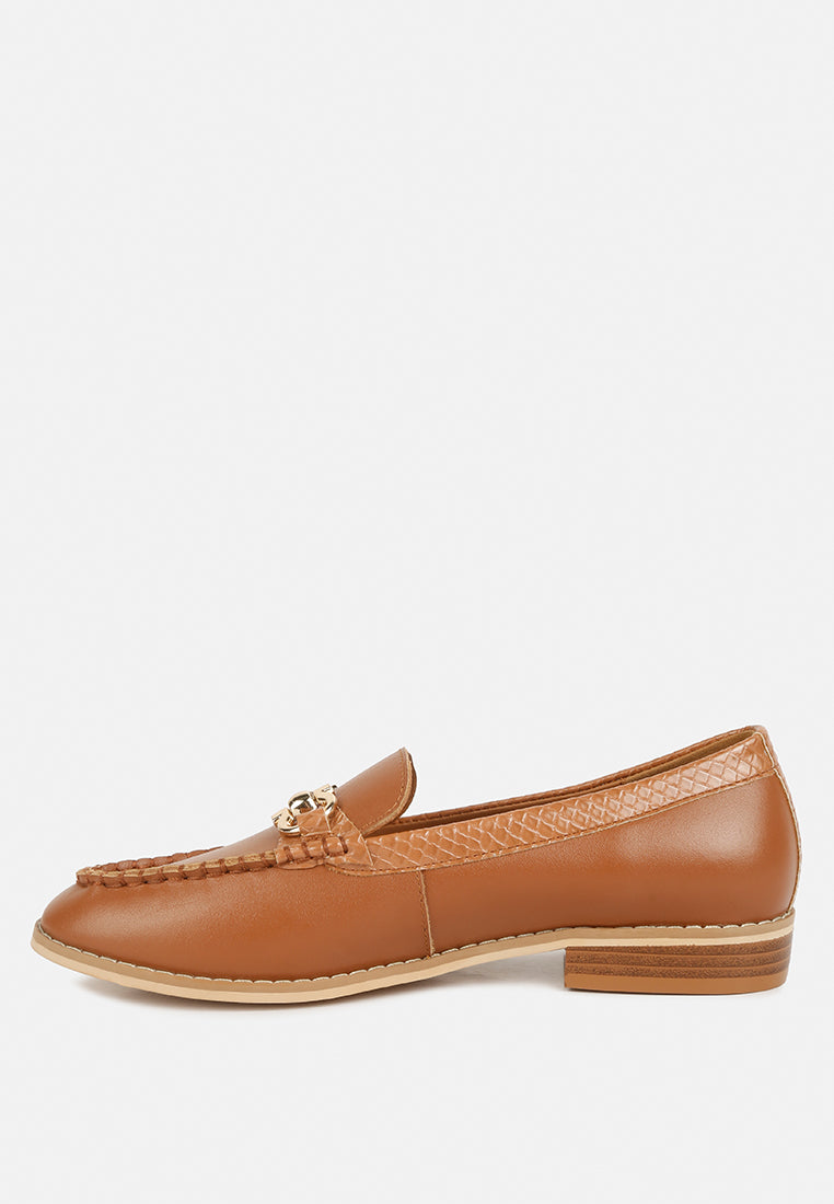 Holda Horsebit Embelished Loafers With Stitch Detail - Tigbul's Variety Fashion Shop
