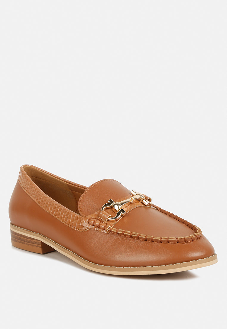 Holda Horsebit Embelished Loafers With Stitch Detail - Tigbul's Variety Fashion Shop