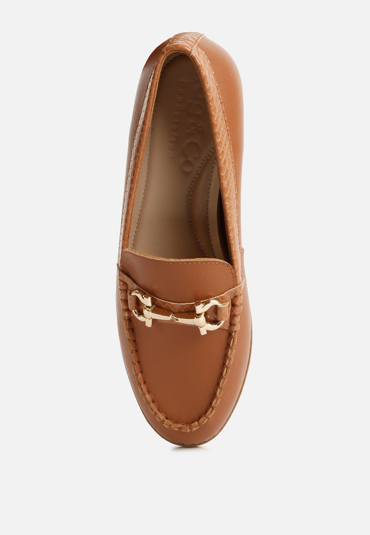 Holda Horsebit Embelished Loafers With Stitch Detail - Tigbul's Variety Fashion Shop