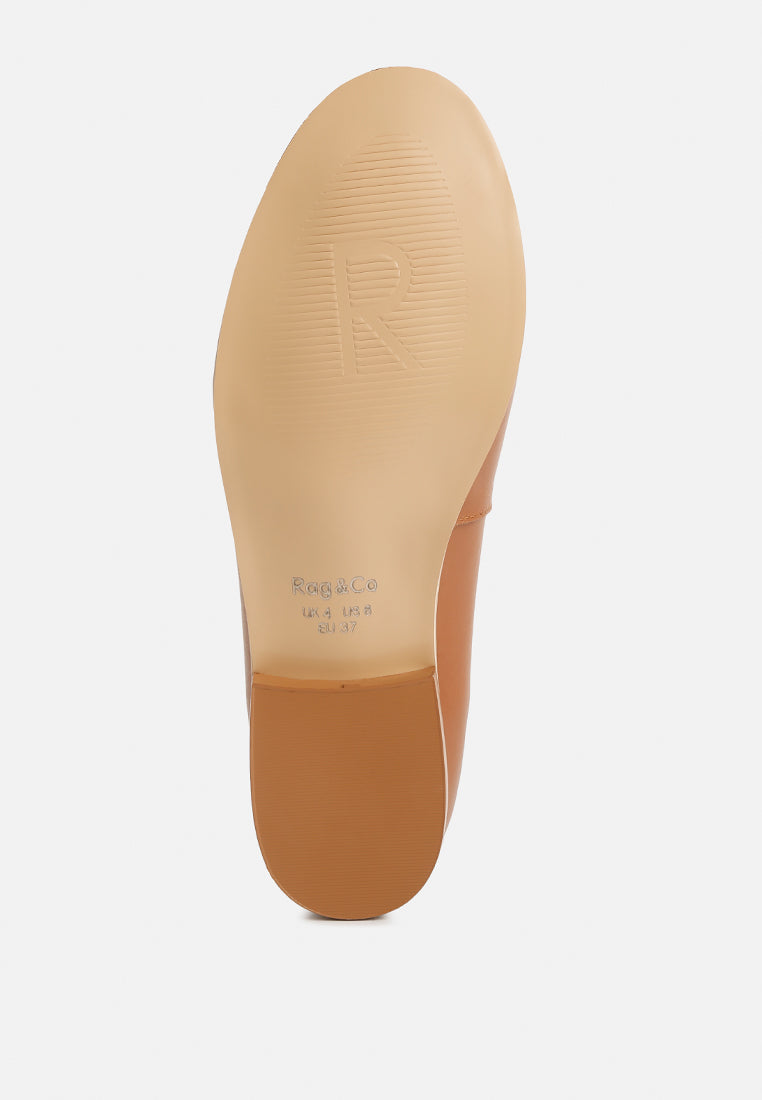 Holda Horsebit Embelished Loafers With Stitch Detail - Tigbul's Variety Fashion Shop