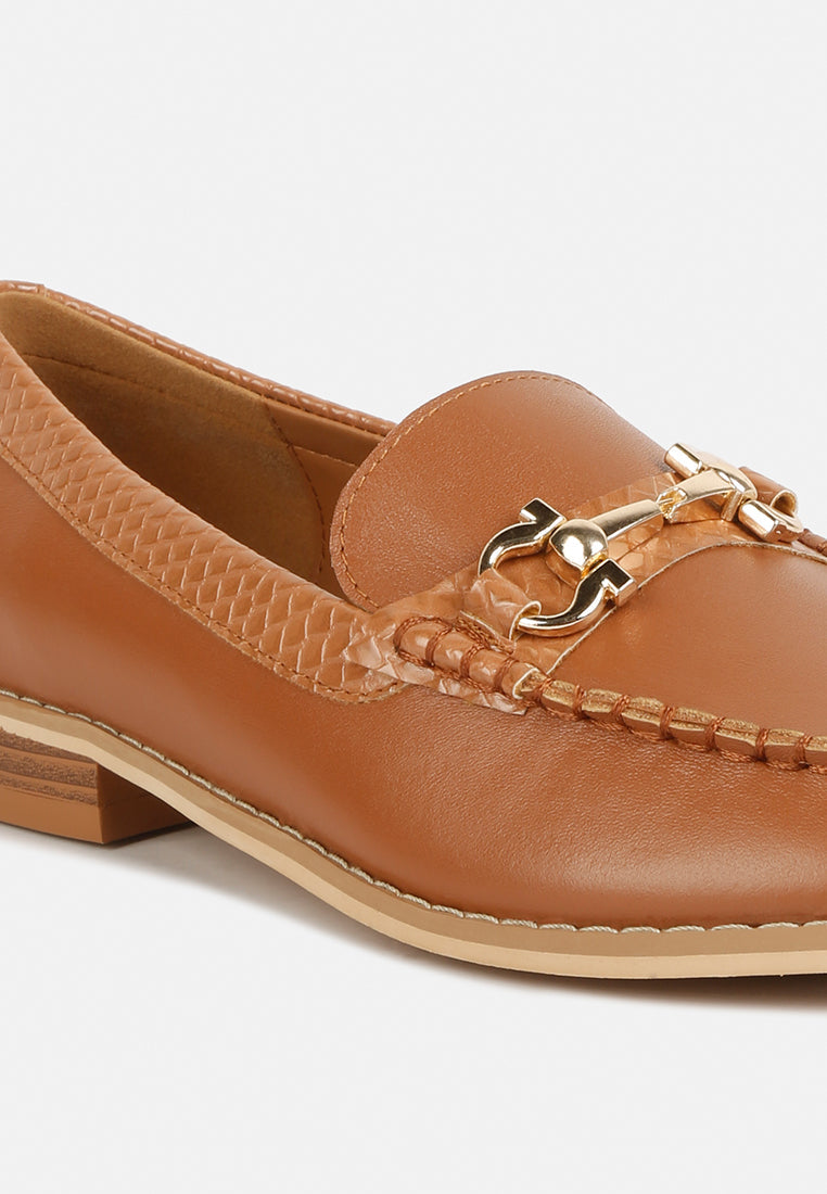 Holda Horsebit Embelished Loafers With Stitch Detail - Tigbul's Variety Fashion Shop