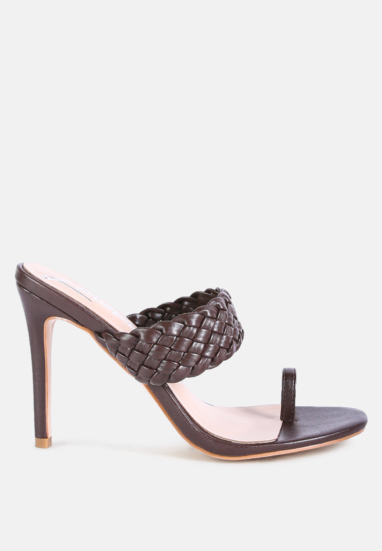 High Perks Woven Strap High Heels - Tigbul's Variety Fashion Shop
