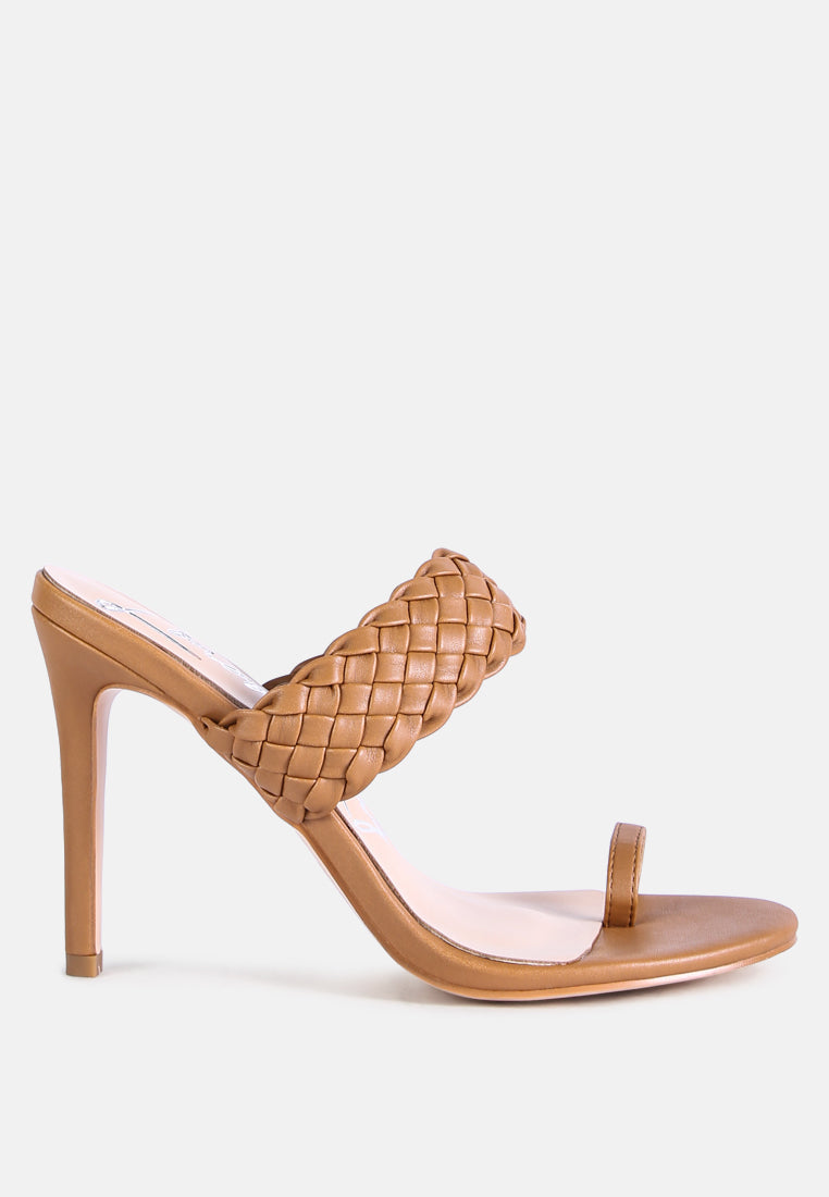 High Perks Woven Strap High Heels - Tigbul's Variety Fashion Shop