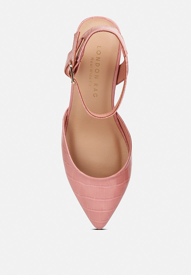 Hyatt Metallic Sling Block Heel Sandals - Tigbul's Variety Fashion Shop