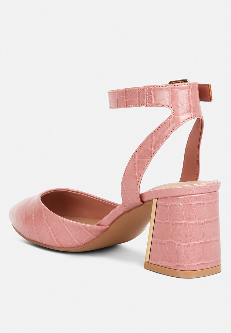Hyatt Metallic Sling Block Heel Sandals - Tigbul's Variety Fashion Shop