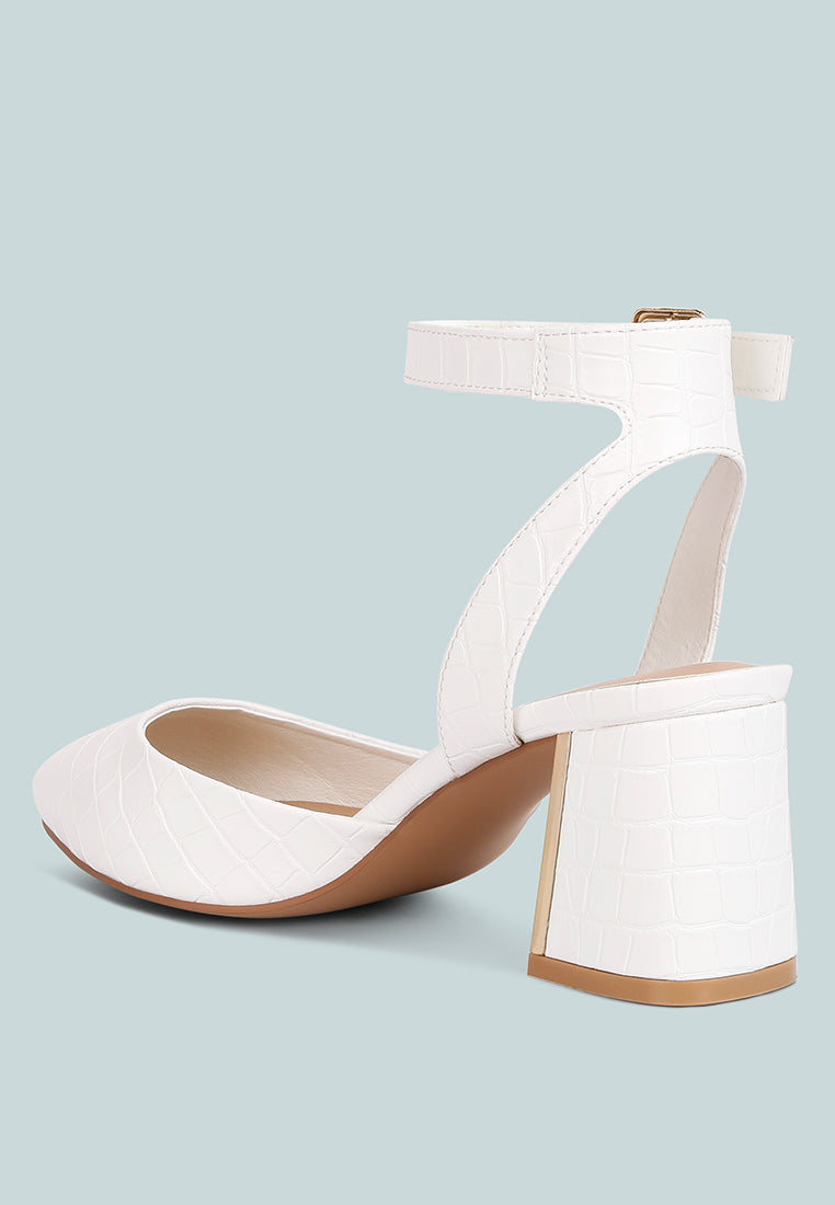 Hyatt Metallic Sling Block Heel Sandals - Tigbul's Variety Fashion Shop