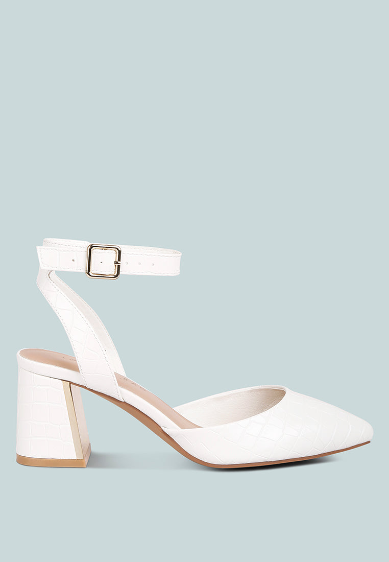 Hyatt Metallic Sling Block Heel Sandals - Tigbul's Variety Fashion Shop