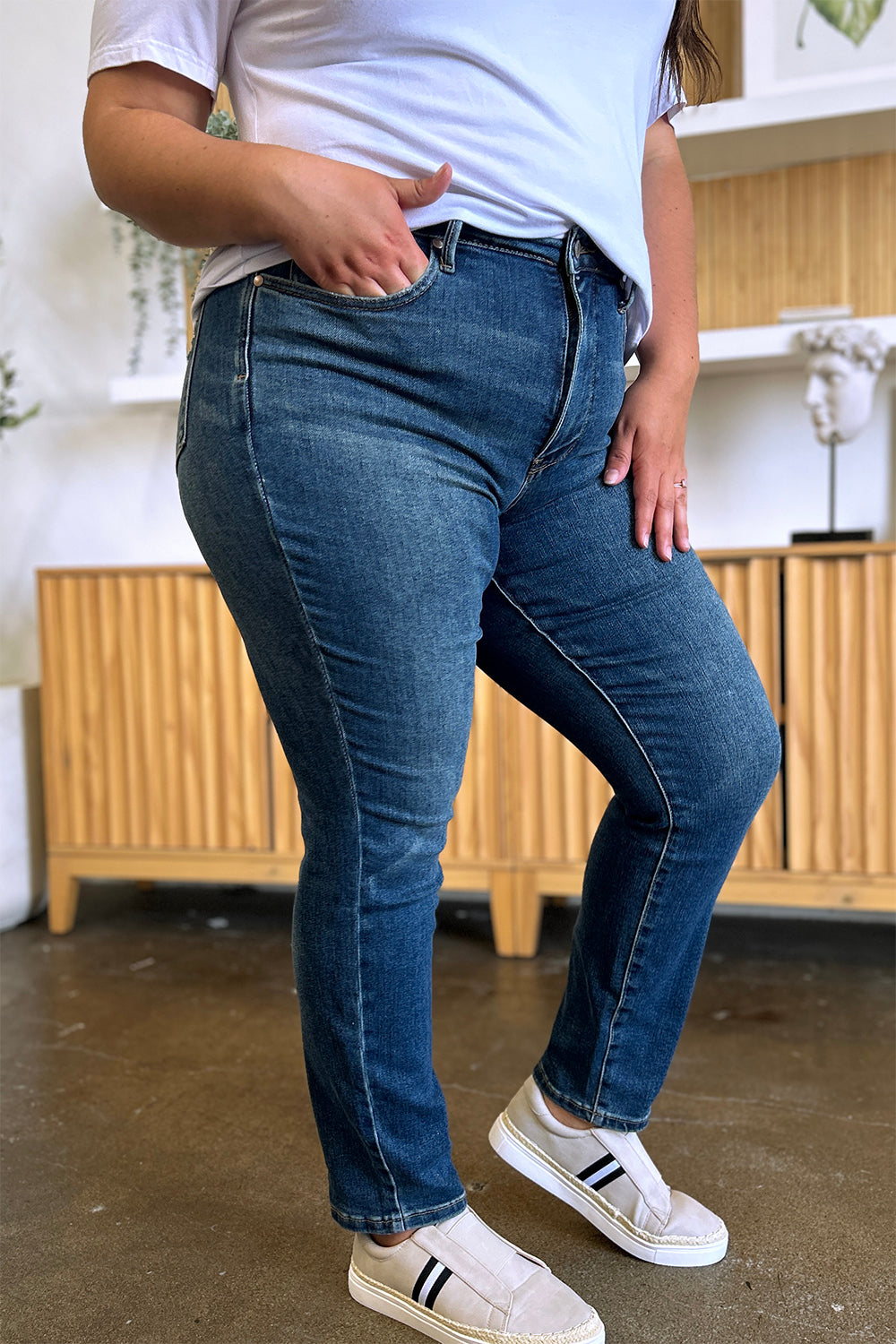 Judy Blue Full Size Tummy Control High Waist Slim Jeans - Tigbul's Variety Fashion Shop