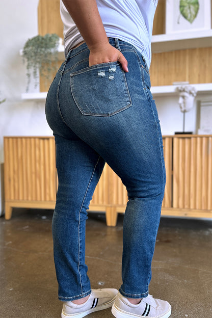 Judy Blue Full Size Tummy Control High Waist Slim Jeans - Tigbul's Variety Fashion Shop