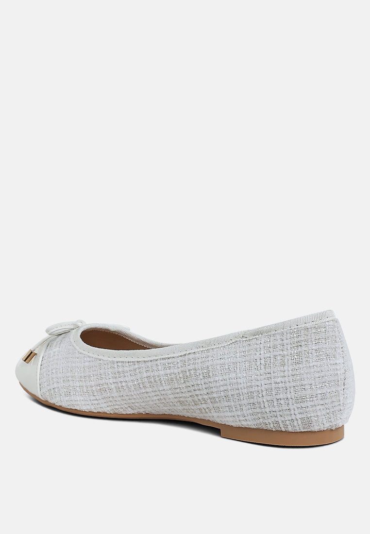 Junpey Plaid Tweed Ballet Flats - Tigbul's Variety Fashion Shop