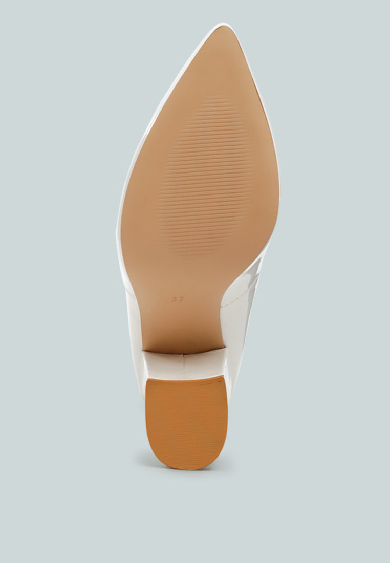 Kamira Patent Block Heeled Pumps - Tigbul's Variety Fashion Shop