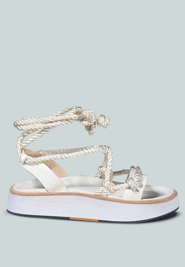 Kendall Strings Platform Leather Sandal - Tigbul's Variety Fashion Shop