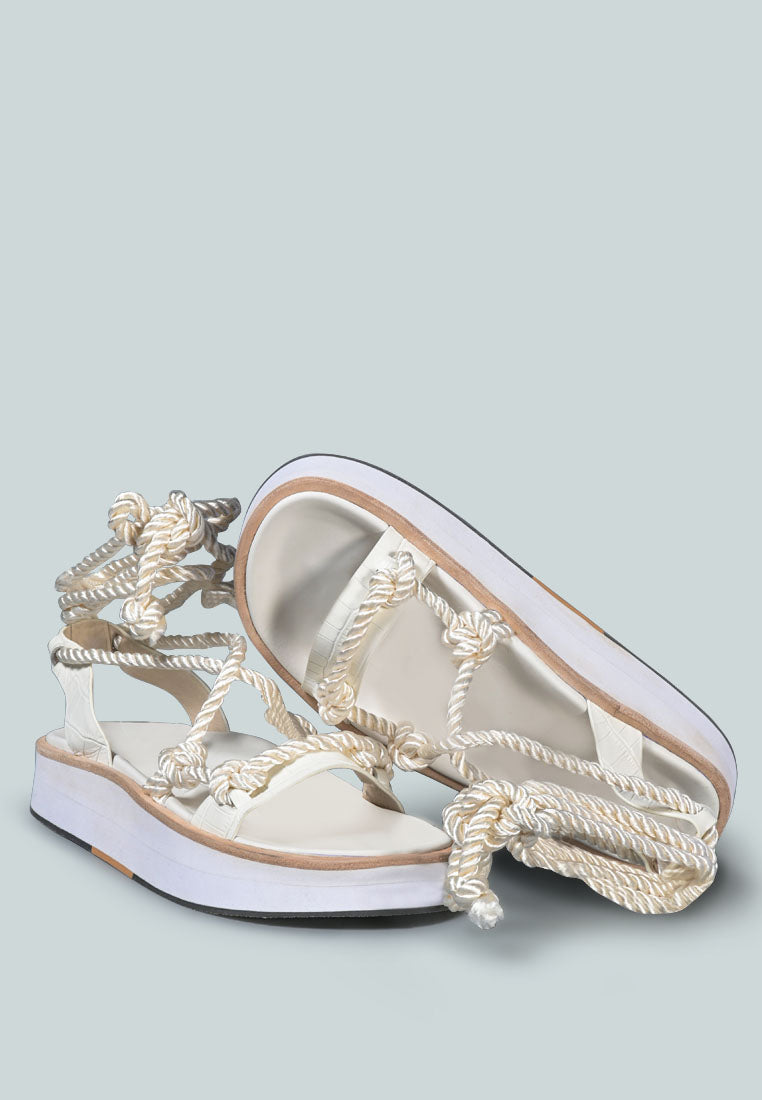 Kendall Strings Platform Leather Sandal - Tigbul's Variety Fashion Shop