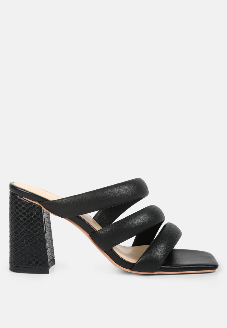 Kywe Textured Heel Chunky Strap Sandals - Tigbul's Variety Fashion Shop