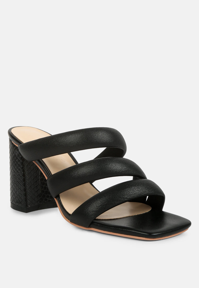Kywe Textured Heel Chunky Strap Sandals - Tigbul's Variety Fashion Shop