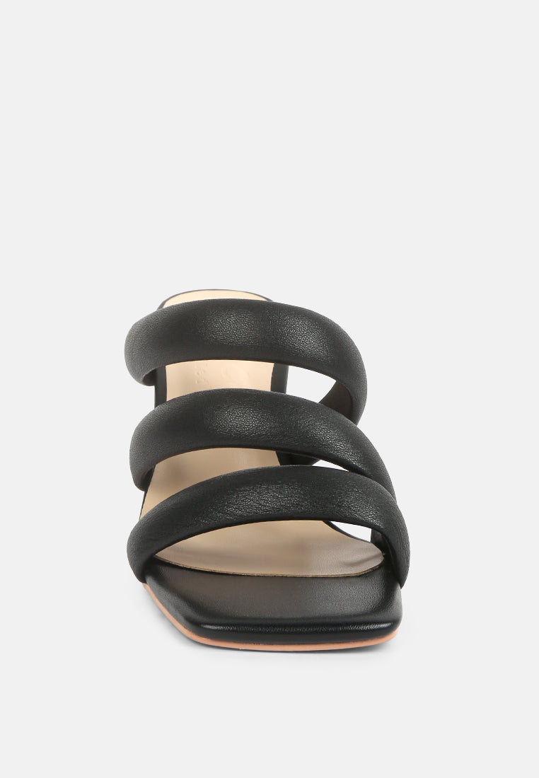 Kywe Textured Heel Chunky Strap Sandals - Tigbul's Variety Fashion Shop