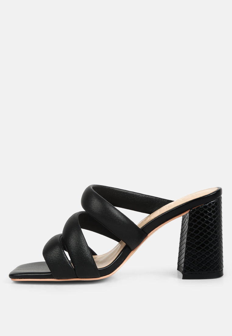 Kywe Textured Heel Chunky Strap Sandals - Tigbul's Variety Fashion Shop