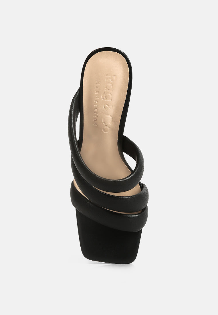 Kywe Textured Heel Chunky Strap Sandals - Tigbul's Variety Fashion Shop