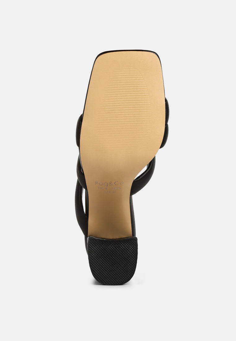 Kywe Textured Heel Chunky Strap Sandals - Tigbul's Variety Fashion Shop