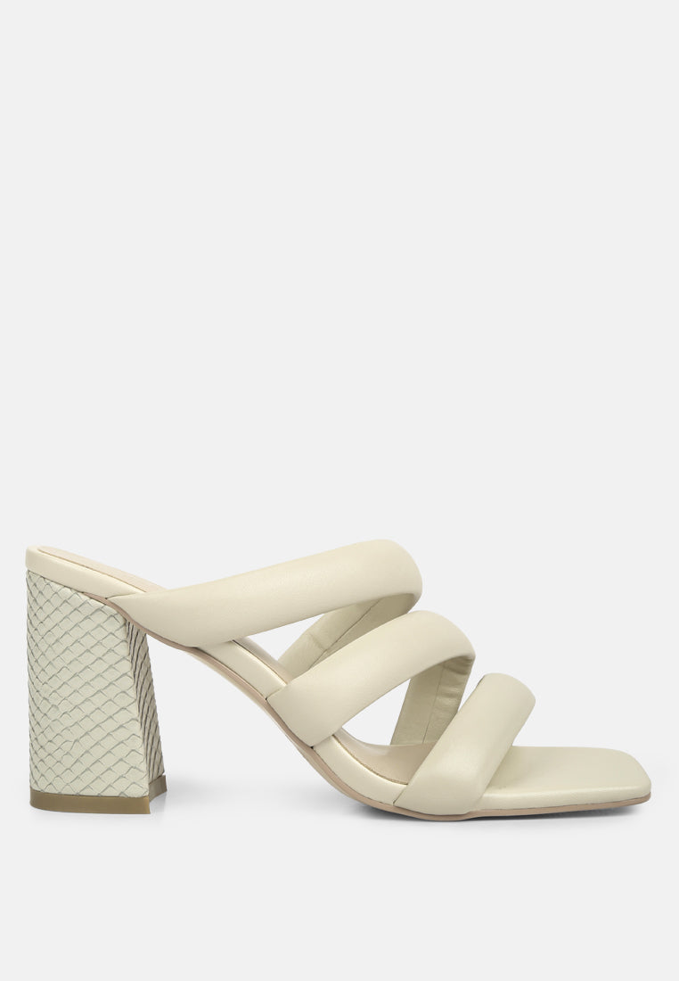 Kywe Textured Heel Chunky Strap Sandals - Tigbul's Variety Fashion Shop