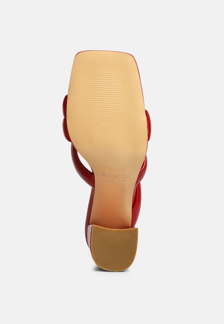 Kywe Textured Heel Chunky Strap Sandals - Tigbul's Variety Fashion Shop