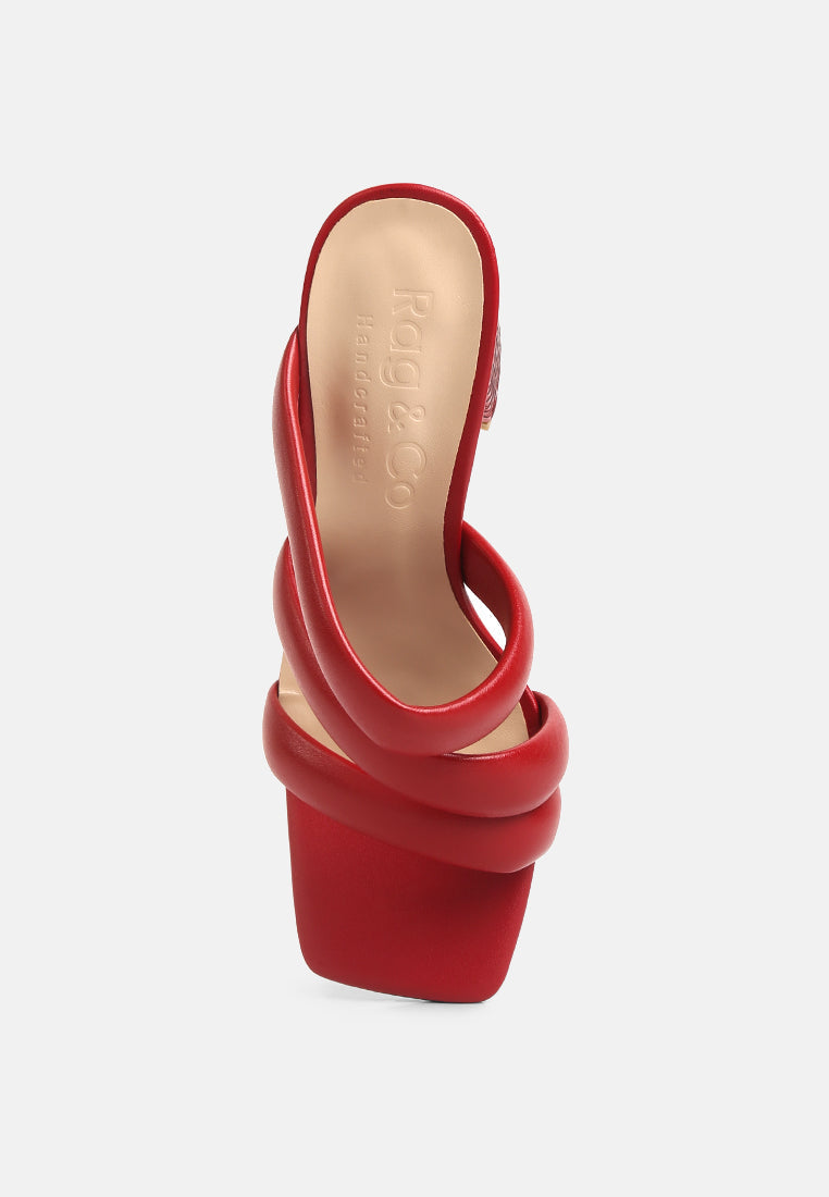 Kywe Textured Heel Chunky Strap Sandals - Tigbul's Variety Fashion Shop