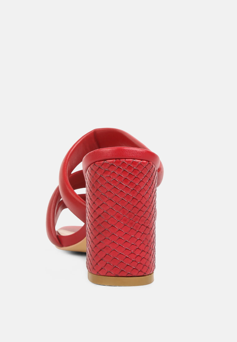 Kywe Textured Heel Chunky Strap Sandals - Tigbul's Variety Fashion Shop