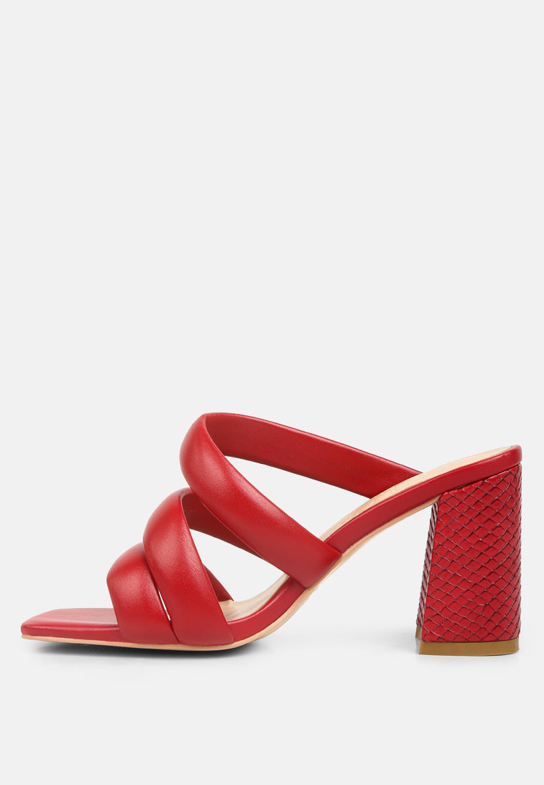 Kywe Textured Heel Chunky Strap Sandals - Tigbul's Variety Fashion Shop