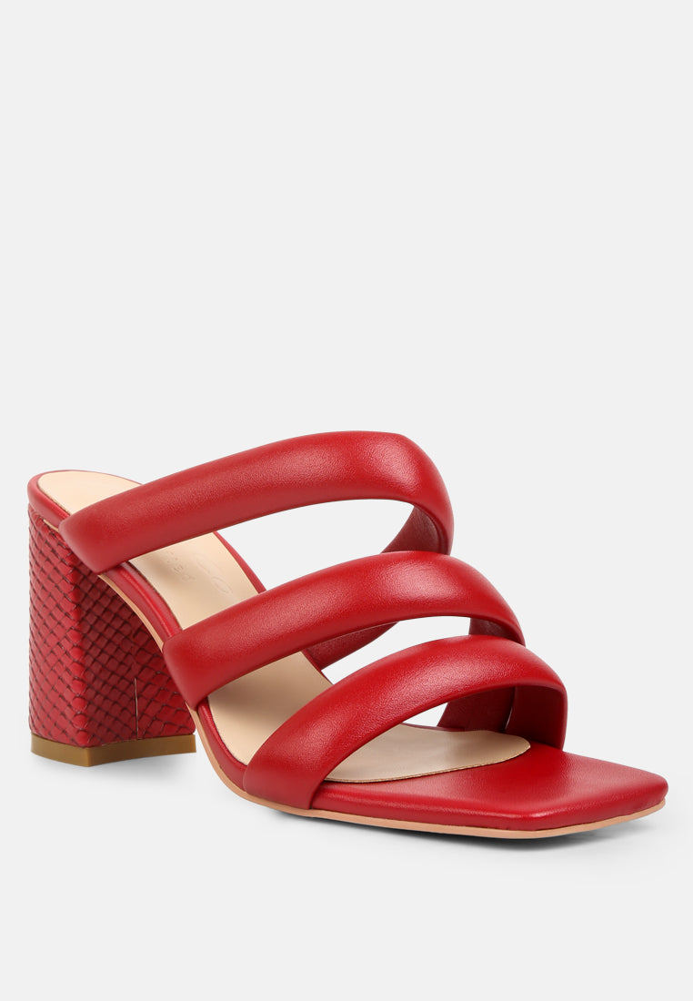 Kywe Textured Heel Chunky Strap Sandals - Tigbul's Variety Fashion Shop