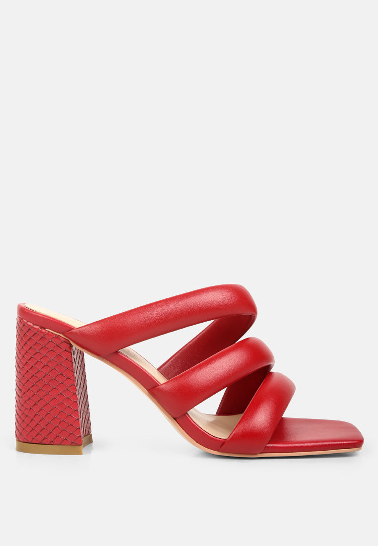 Kywe Textured Heel Chunky Strap Sandals - Tigbul's Variety Fashion Shop