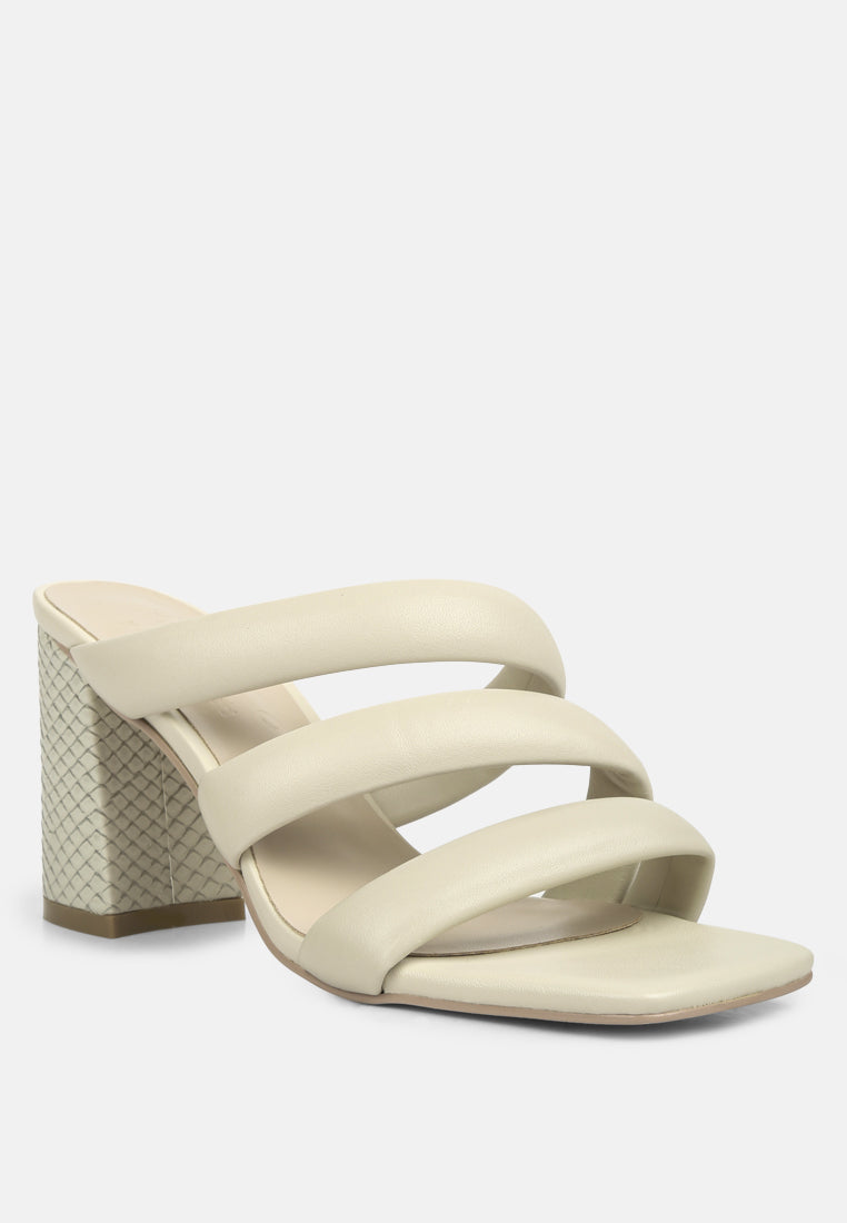 Kywe Textured Heel Chunky Strap Sandals - Tigbul's Variety Fashion Shop