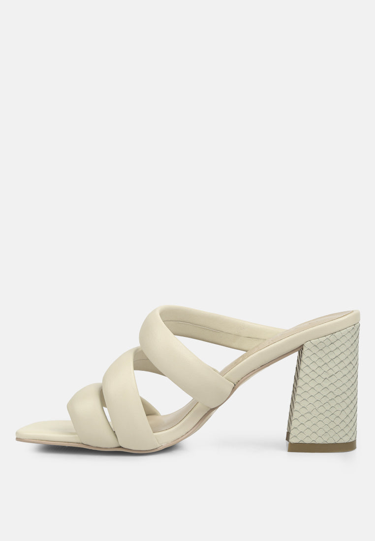 Kywe Textured Heel Chunky Strap Sandals - Tigbul's Variety Fashion Shop