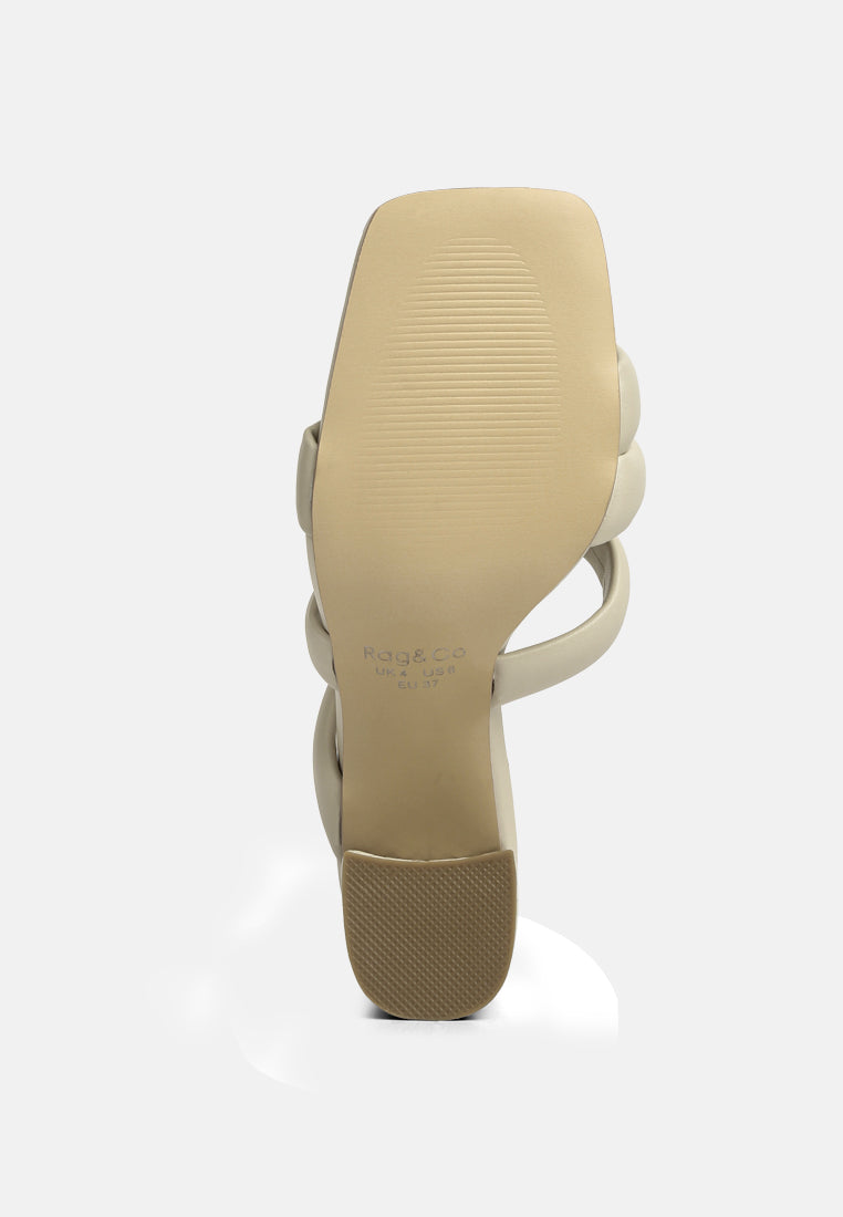 Kywe Textured Heel Chunky Strap Sandals - Tigbul's Variety Fashion Shop