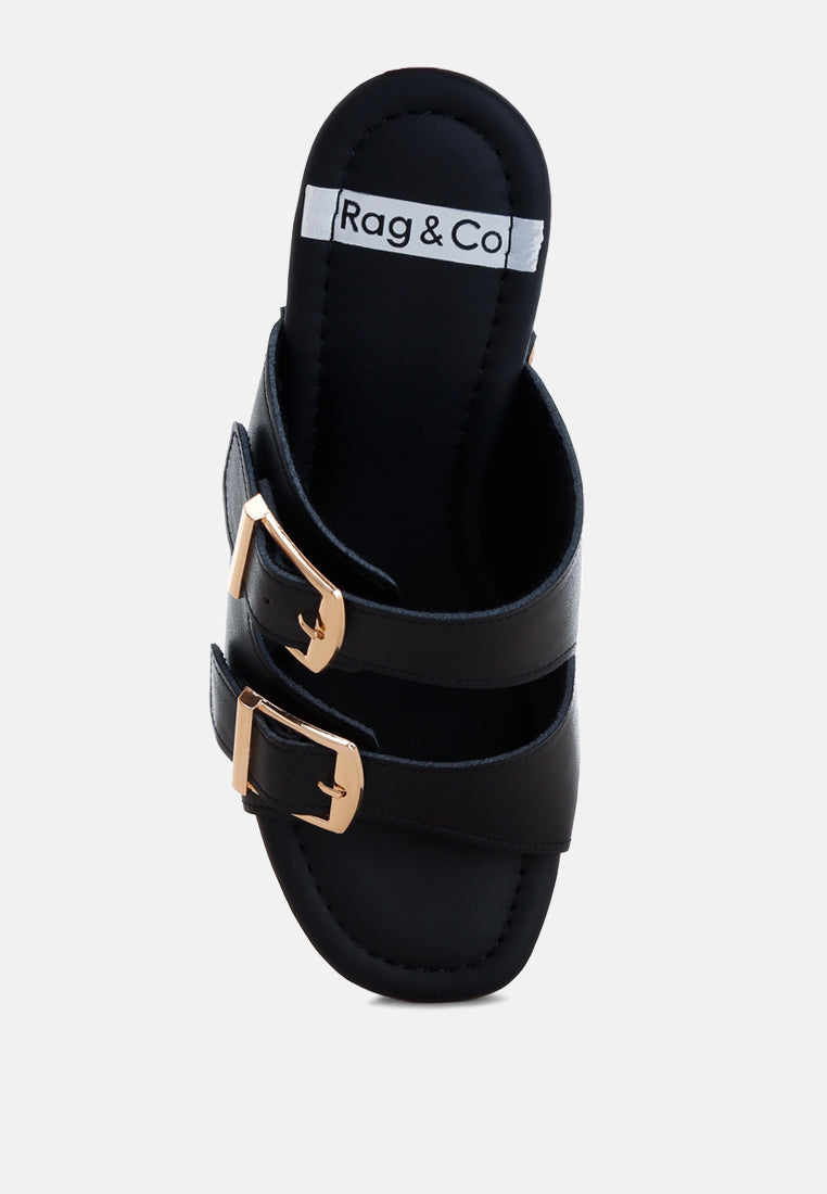 Kenna Dual Buckle Strap Sandals - Tigbul's Variety Fashion Shop