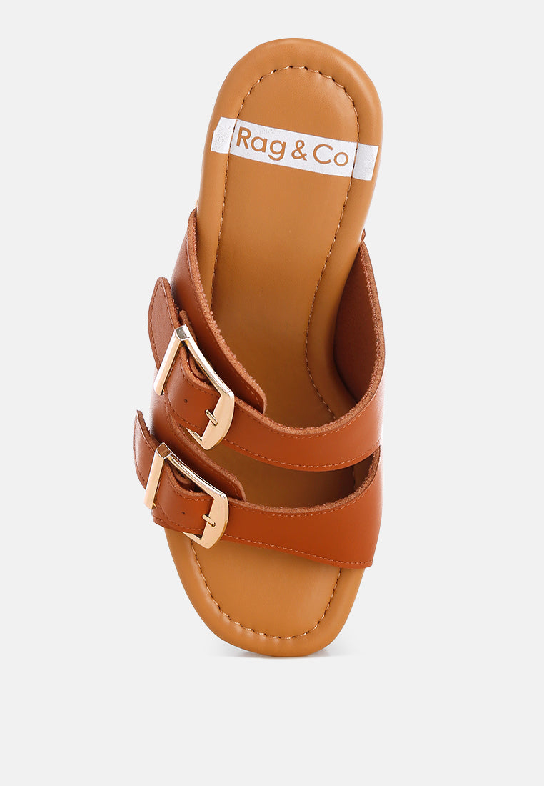 Kenna Dual Buckle Strap Sandals - Tigbul's Variety Fashion Shop