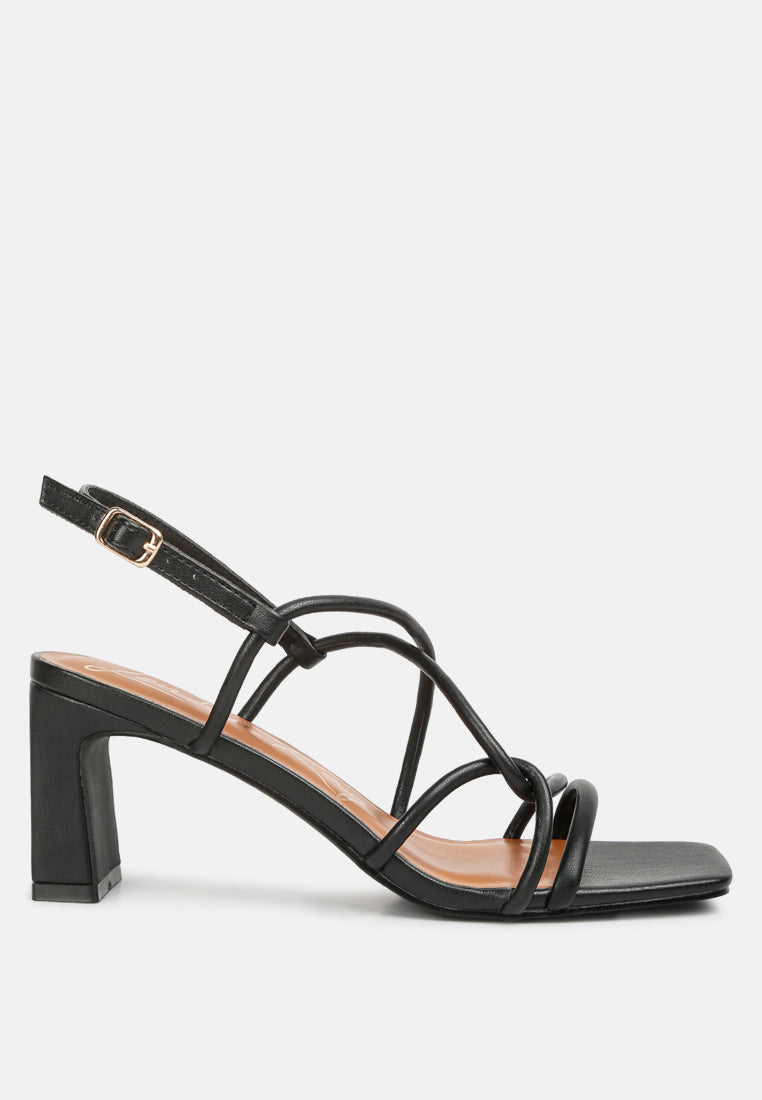 Andrea Knotted Straps Block Heeled Sandals - Tigbul's Variety Fashion Shop