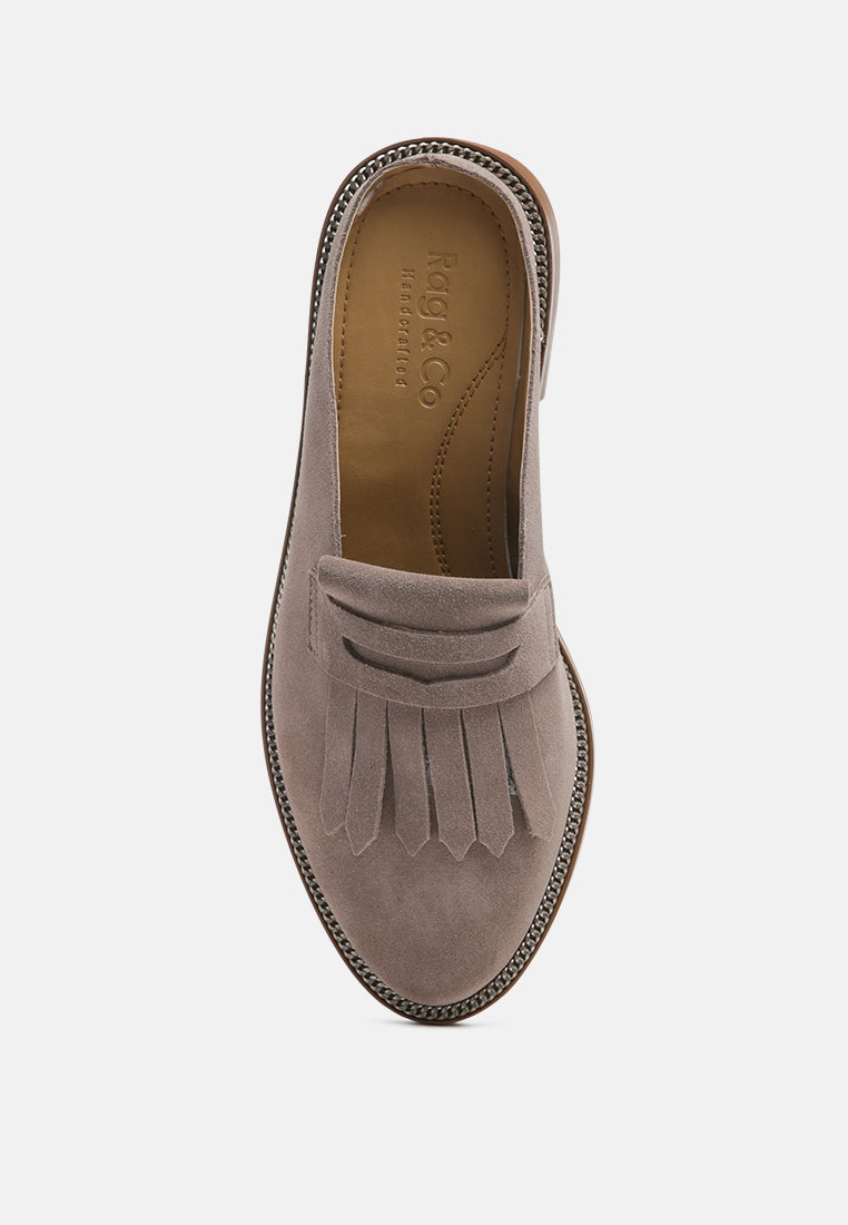 Lena Suede Walking Loafer Mules - Tigbul's Variety Fashion Shop