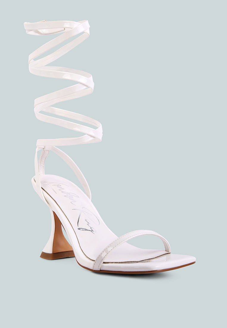 Lewk Strappy Tie Up Spool Heel Sandals - Tigbul's Variety Fashion Shop