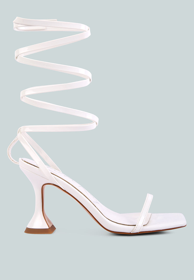 Lewk Strappy Tie Up Spool Heel Sandals - Tigbul's Variety Fashion Shop