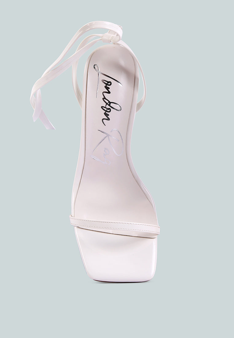 Lewk Strappy Tie Up Spool Heel Sandals - Tigbul's Variety Fashion Shop