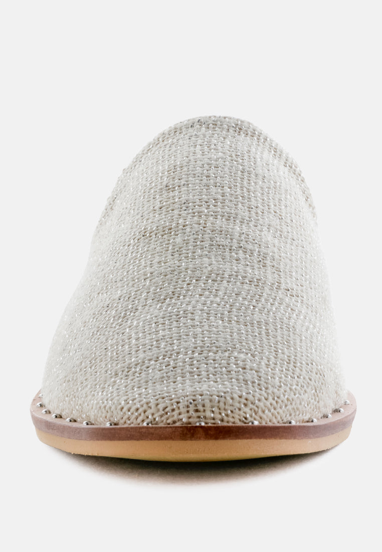 Lia Handcrafted Canvas Mules - Tigbul's Variety Fashion Shop