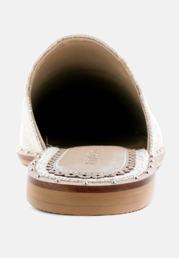 Lia Handcrafted Canvas Mules - Tigbul's Variety Fashion Shop