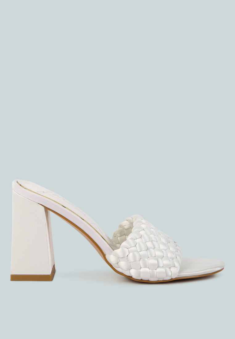Lust Look Braided Satin Block Sandals - Tigbul's Variety Fashion Shop