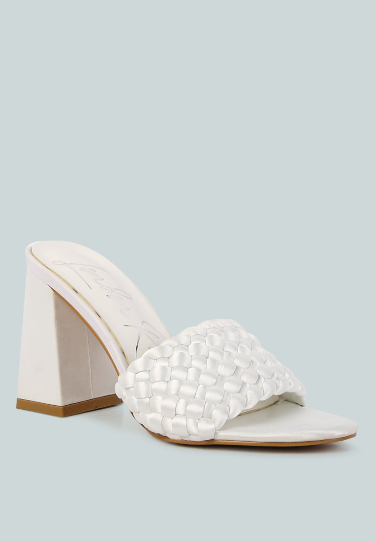 Lust Look Braided Satin Block Sandals - Tigbul's Variety Fashion Shop