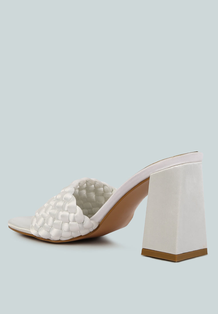 Lust Look Braided Satin Block Sandals - Tigbul's Variety Fashion Shop